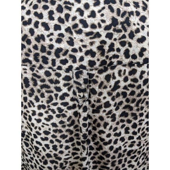 Torrid Harper Georgette Blouse Womens Plus 3X Leopard Print Roll Tab Split Neck - Picture 10 of 14